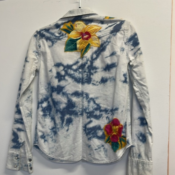 Upcycled Boho luxxe (Abercrombie bit original) one of a kind denim shirt - Picture 4 of 4